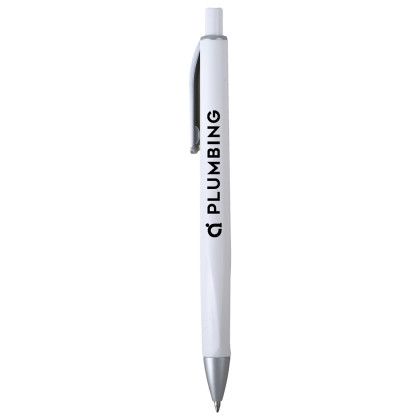 Custom Triscribe Gel Pen - White Custom Triscribe Gel Pen - White