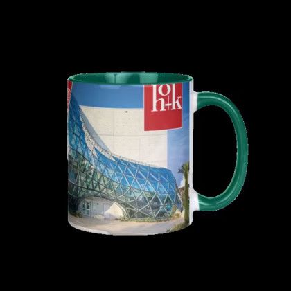 Custom Barcelona 11 oz Two Tone Mugs - Inner Handle color - Green