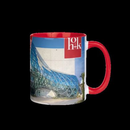 Custom Barcelona 11 oz Two Tone Mugs - Inner Handle color - Red