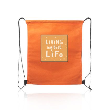 Custom Non-Woven Drawstring Bags - Orange