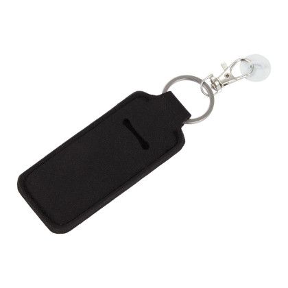 Custom Lip Balm Holder Bottle Charm - Black Side View Custom Lip Balm Holder Bottle Charm - Black Side View
