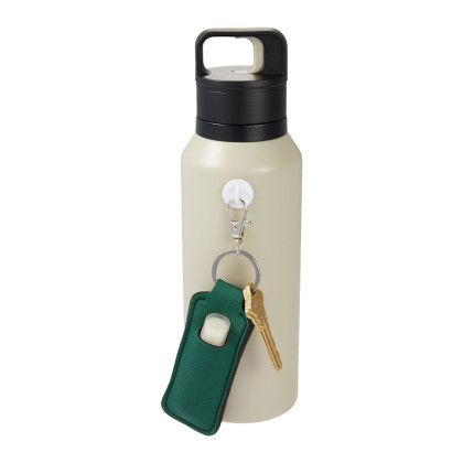 Custom Lip Balm Holder Bottle Charm - Dark Green Lifestyle View Custom Lip Balm Holder Bottle Charm - Dark Green Lifestyle View