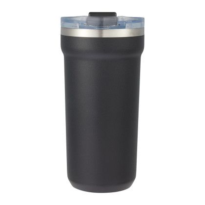 Custom Catone 20 oz Recycled Vacuum Tumbler with Slider Lid - Black - Back View
