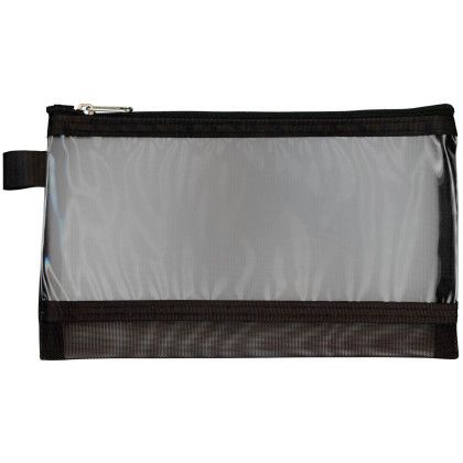 Custom The Net Tote Cosmetic Bag - Black with Clear
