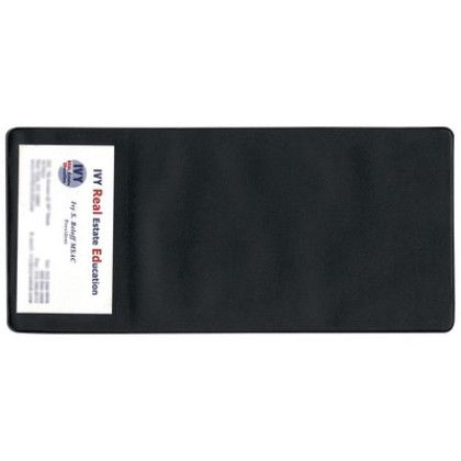 Custom Copy-Guard Vinyl - Policy Holder with Extra Pocket (open on short side) - Black Front View 