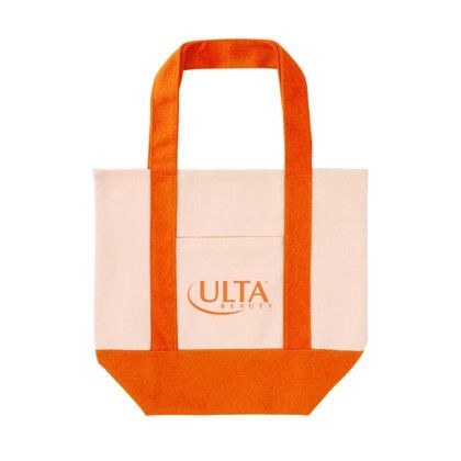 Custom Mini TJ Dual Pocket Canvas Tote - Orange Custom Mini TJ Dual Pocket Canvas Tote - Orange