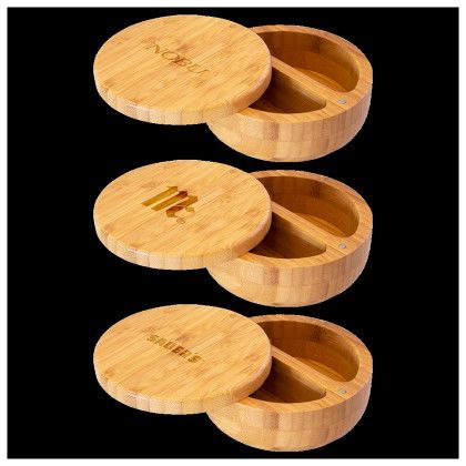 Custom Salt Keeper Duet Bamboo Container - Group Custom Salt Keeper Duet Bamboo Container - Group