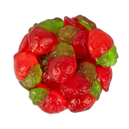 Custom 4 oz. Full Color Compostable Eco-Digibag, 3D Gummy Strawberries - Berry Essence Custom 4 oz. Full Color Compostable Eco-Digibag, 3D Gummy Strawberries - Berry Essence