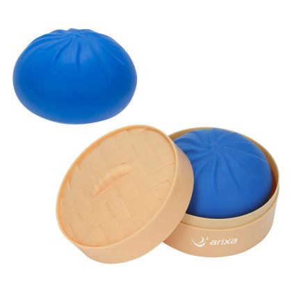Custom Squishy Dumpling Stress Reliever with Steamer Basket - Royal Blue Custom Squishy Dumpling Stress Reliever with Steamer Basket - Royal Blue