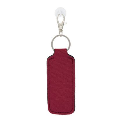Custom Lip Balm Holder Bottle Charm - Maroon Back View Custom Lip Balm Holder Bottle Charm - Maroon Back View