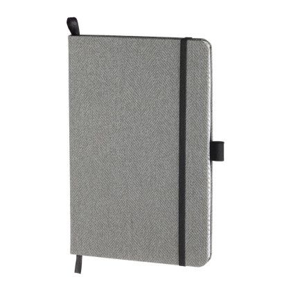 Custom 5.5" x 8.5" FSC Mix Chelsea Bound Journal - Gray - Side View
