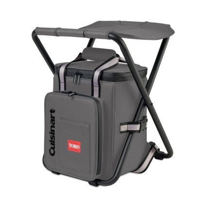 Custom Cuisinart Outdoors Folding Chair Backpack Cooler - Medium Grey