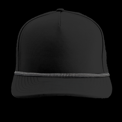 Custom Zapped Blackhawk R+ Hat - Black With White Grid Rope Custom Zapped Blackhawk R+ Hat - Black With White Grid Rope