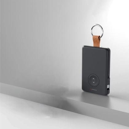Custom 5,000 mAh Black Power Bank - Lifestyle View Custom 5,000 mAh Black Power Bank - Lifestyle View