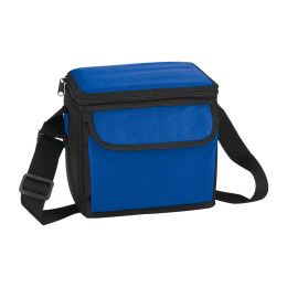 Custom 6-Can Lunch Cooler - Blue back view Custom 6-Can Lunch Cooler - Blue back view