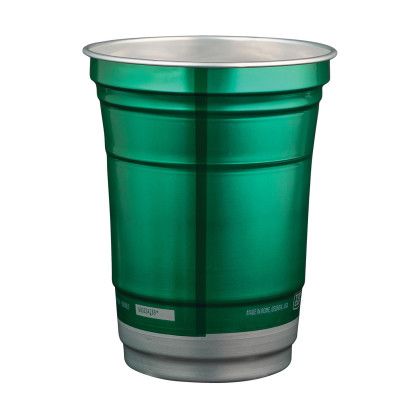 Custom Top Cup by Ball 16 oz. Recycled Aluminum Stadium Cup - Green Custom Top Cup by Ball 16 oz. Recycled Aluminum Stadium Cup - Green