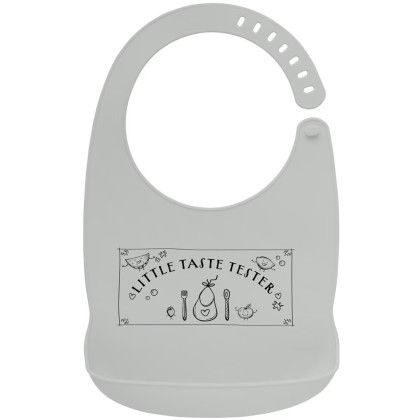 Custom Colored Silicone Baby Bib - Gray