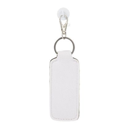 Custom Lip Balm Holder Bottle Charm - White Back View Custom Lip Balm Holder Bottle Charm - White Back View