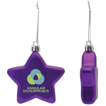 Custom Promotional Star Ornament - Custom Holiday Gifts - Purple