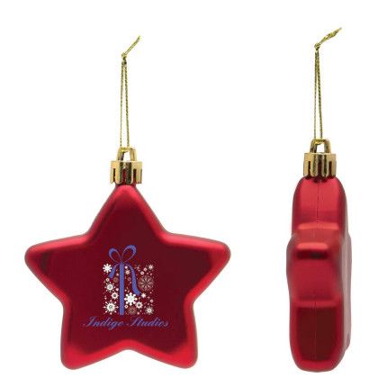 Custom Promotional Star Ornament - Custom Holiday Gifts - Red
