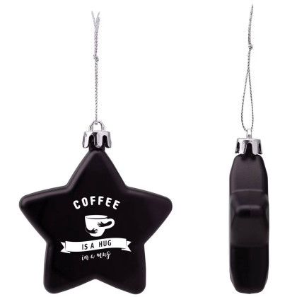 Custom Promotional Star Ornament - Custom Holiday Gifts - Black