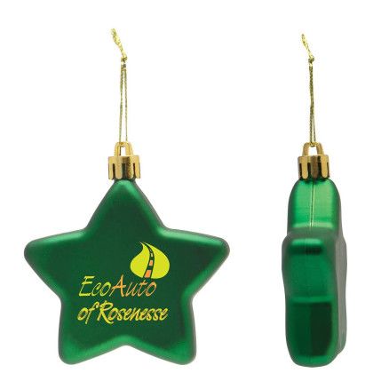 Custom Promotional Star Ornament - Custom Holiday Gifts - Green