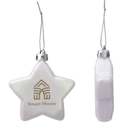 Custom Promotional Star Ornament - Custom Holiday Gifts - Pearl