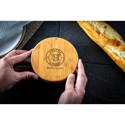 Custom Salt Keeper Duet Bamboo Container - Natural - Lifestyle Custom Salt Keeper Duet Bamboo Container - Natural - Lifestyle