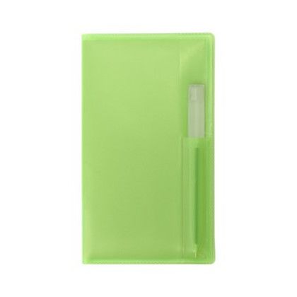 Custom Translucent Vinyl Cover Academic Planner with Flat Clear Pen - Translucent Lime Green Custom Translucent Vinyl Cover Academic Planner with Flat Clear Pen - Translucent Lime Green