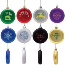 Custom Let It Snow Shatter-Resistant Flat Round Ornament - All Color