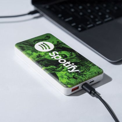 Custom UL Certified 10,000 mAh Power Bank - White - Lifestyle