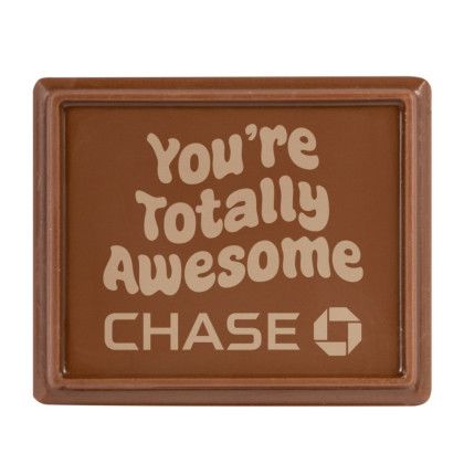 Custom Etched Rectangle Chocolate Cookie - Front View Custom Etched Rectangle Chocolate Cookie - Front View