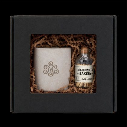 Custom Aura 3 oz Candle with Matches Set - Black Packaging View 