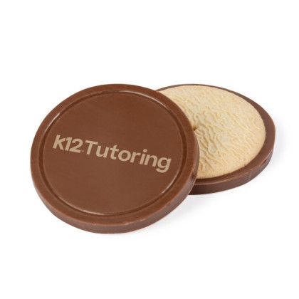 Custom Etched Round Chocolate Cookie - Side View Custom Etched Round Chocolate Cookie - Side View
