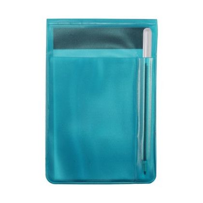 Custom 100 Page Pad Translucent Memo Book with Matching Pen - Calendar - Translucent Teal Blue