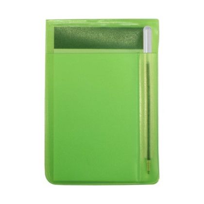 Custom 100 Page Pad Translucent Memo Book with Matching Pen - Calendar - Translucent Lime Green 