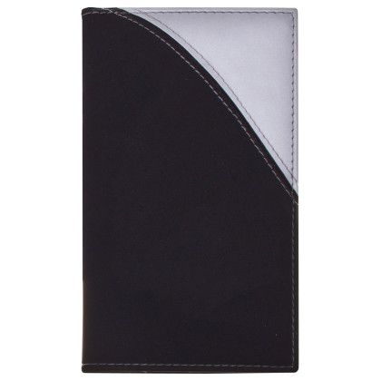 Custom 2 Tone Vinyl Designer Series Barcelona Planner - Tally Book - Silver with Black