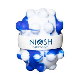 Custom "Quantum II" Push, Pop, Spin Stress Reliever & Executive Toy - Blue With White Swirls Custom "Quantum II" Push, Pop, Spin Stress Reliever & Executive Toy - Blue With White Swirls