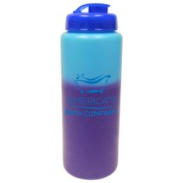 Custom 32 oz. Mood Sports Bottle with Flip Top Cap - Blue with Purple Custom 32 oz. Mood Sports Bottle with Flip Top Cap - Blue with Purple
