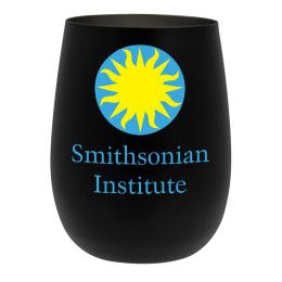 Custom 12 oz. Recycled Stainless Wine Glass with Full Color Digital Imprint - Black