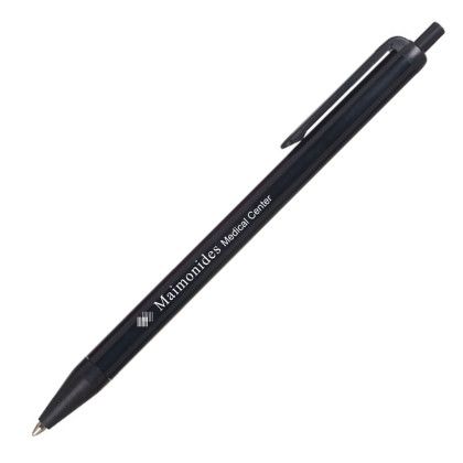 Custom Montgomery Retractable Pen w/ Colored Barrel - Black Custom Montgomery Retractable Pen w/ Colored Barrel - Black