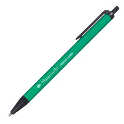 Custom Montgomery Retractable Pen w/ Colored Barrel - Green Custom Montgomery Retractable Pen w/ Colored Barrel - Green