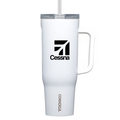 Custom Corkcicle 40 oz Cruiser Travel Mug - Gloss White Custom Corkcicle 40 oz Cruiser Travel Mug - Gloss White
