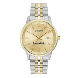 Custom Bulova Corporate Exclusive Classic Two-Tone Men's Watch - Champagne - Silver With Gold Custom Bulova Corporate Exclusive Classic Two-Tone Men's Watch - Champagne - Silver With Gold