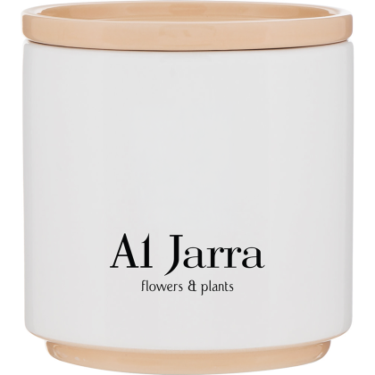 Custom 22 oz Blume Glossy Vanilla Ceramic Planter Custom 22 oz Blume Glossy Vanilla Ceramic Planter
