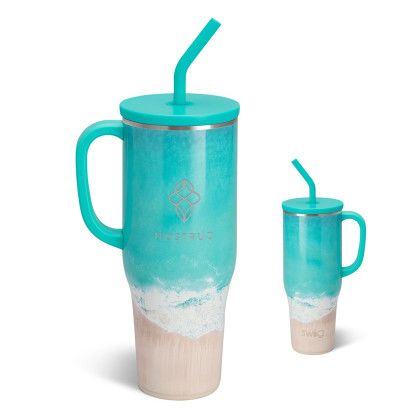 Custom 40 oz. Swig Life High Tide Mega Mug - Aqua Custom 40 oz. Swig Life High Tide Mega Mug - Aqua