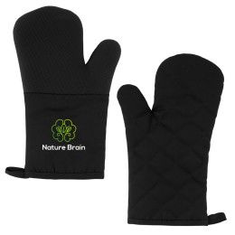 Custom Anti-Slip rPET Oven Mitt - Black with black Custom Anti-Slip rPET Oven Mitt - Black with black