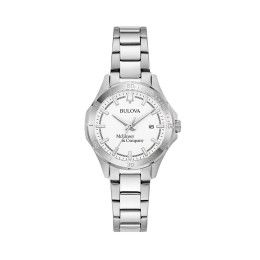 Custom Bulova Corporate Collection Ladies Stainless Steel Bracelet Watch - White Custom Bulova Corporate Collection Ladies Stainless Steel Bracelet Watch - White