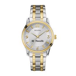 Custom Bulova Corporate Collection Men's Two-Tone Bracelet Strap Watch - Silver Custom Bulova Corporate Collection Men's Two-Tone Bracelet Strap Watch - Silver
