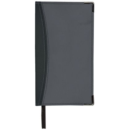 Custom Monthly Ascot 2 Tone Vinyl Soft Cover Planner (2 Color) - Gray with Black